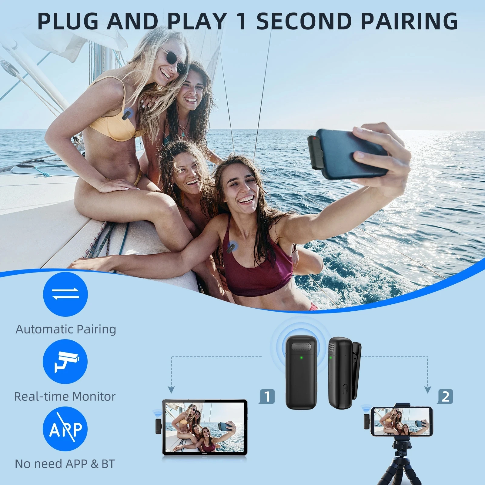 Micrófono Lavalier inalámbrico - Android Tablet Gaming Accessories reseña y precio